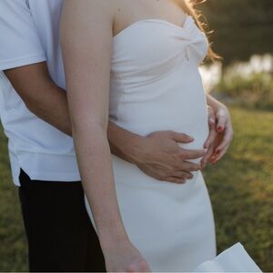 Strapless White Sundress Maternity